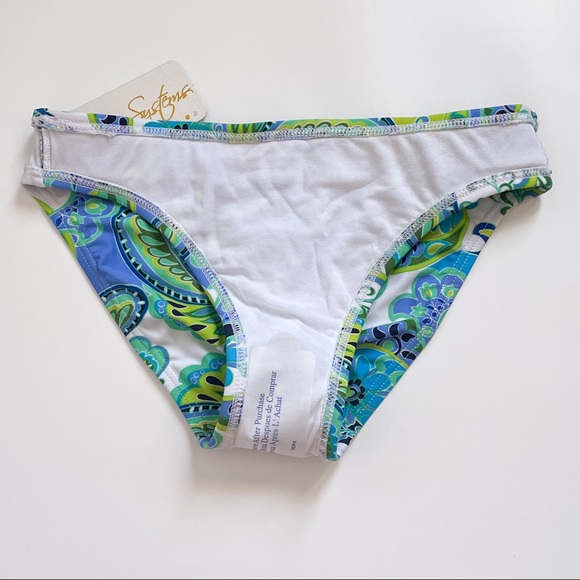 Swim Systems Belt Ring Low Rise Port Royal Paisley Polka Dot Bikini Bottom NWT - Picture 5 of 11